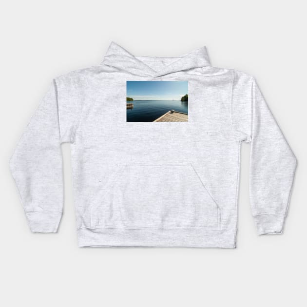 Sunny Day at the Dock Kids Hoodie by iluphoto